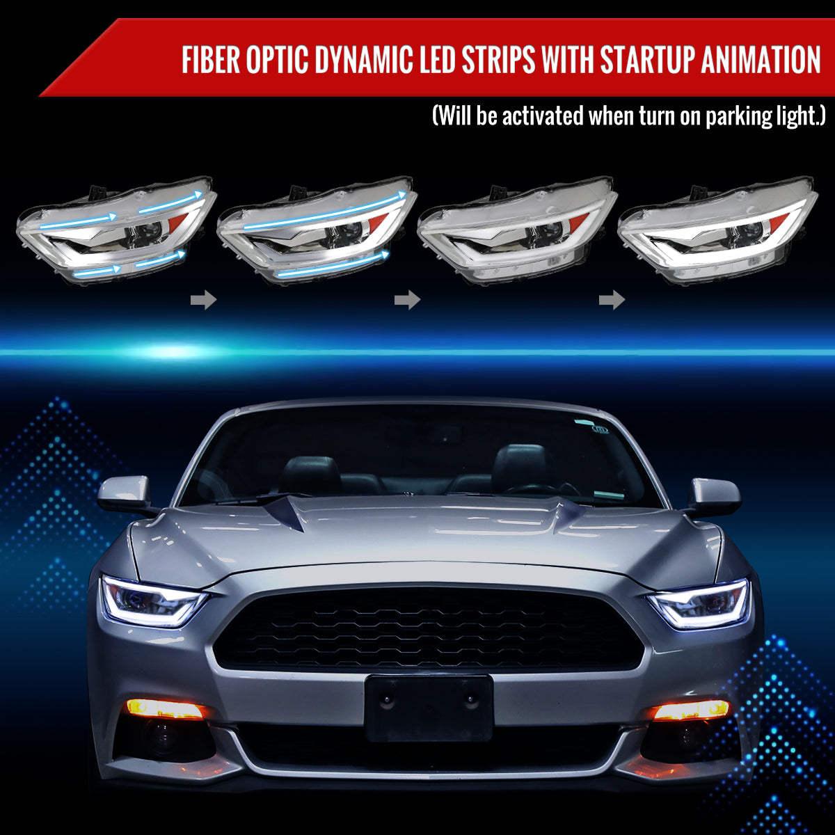 Spec-D 15-20 Ford Mustang HID Projector Headlights Black/Smoked
