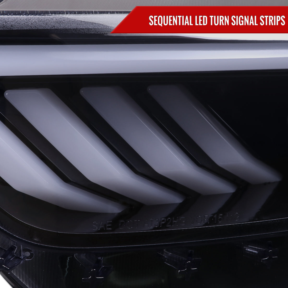 Spec-D 15-22 Ford Mustang OEM HID Projector Headlights Chrome