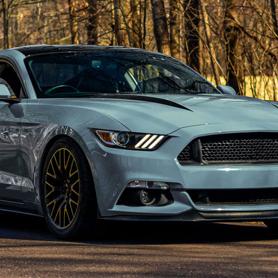 Spec-D 15-17 Mustang/18-20 Shelby Strip Xenon Pro Headlights PS Black