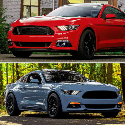 Spec-D 15-17 Ford Mustang HID/Xenon SEQ LED Projector Headlights Black