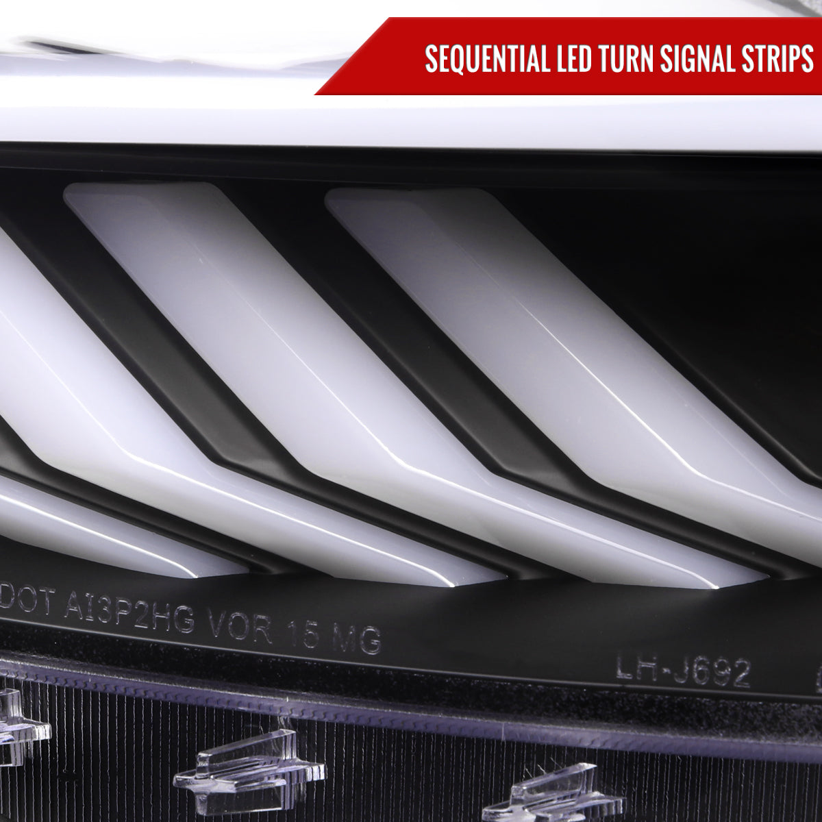 Spec-D 15-17 Ford Mustang Sequential Headlights HID-Type Matte Black