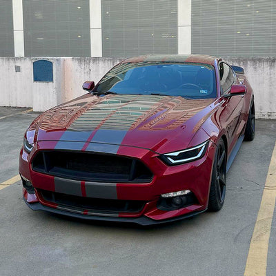 Spec-D 15-17 Ford Mustang Headlights Sequential LED Strip Smoked.