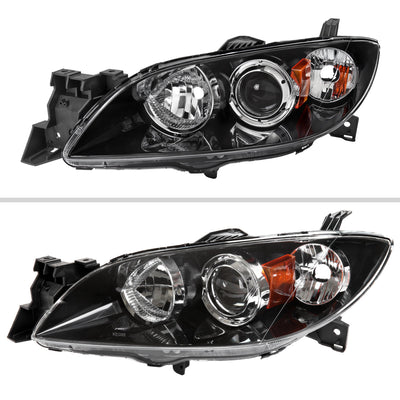 Spec-D 04-09 Mazda 3 4DR Projector Headlights Black MZ3044JM