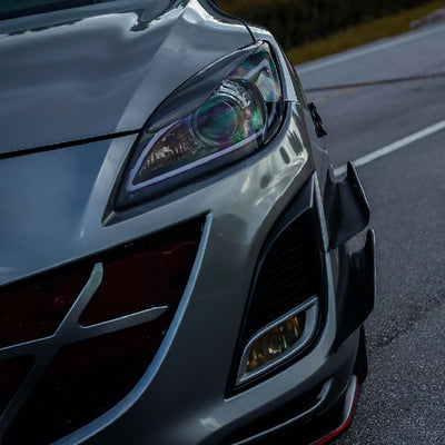 Spec-D 10-13 Mazda 3 Projector Headlights LED Strip GL Black w/Smoked