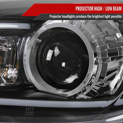 Spec-D 10-13 Mazda 3 Projector Headlights LED Strip Black MZ310JM