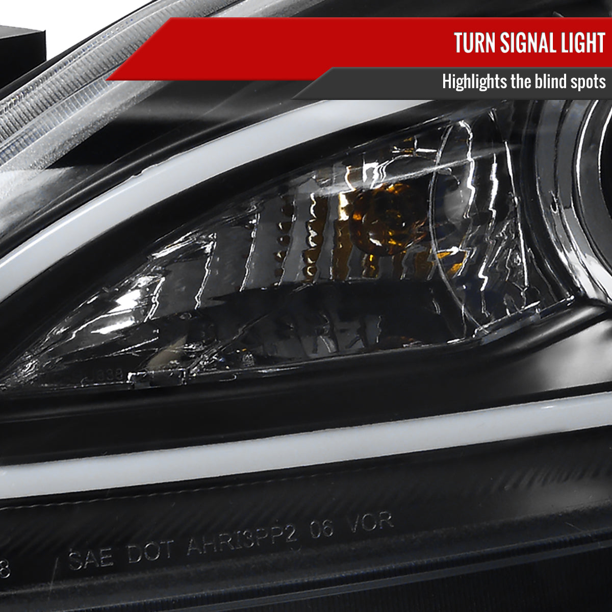Spec-D 10-13 Mazda 3 Projector Headlights LED Strip Black MZ310JM