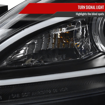 Spec-D 10-13 Mazda 3 Projector Headlights LED Strip Black MZ310JM