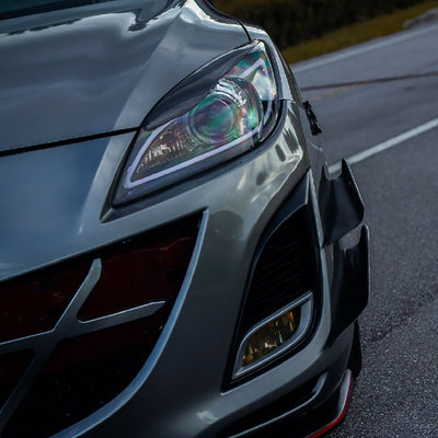 Spec-D 10-13 Mazda 3 Projector Headlights LED Strip Black MZ310JM