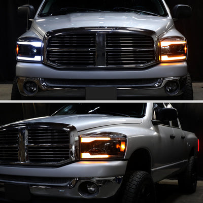 Spec-D 06-08 Ram 1500 Ram 2500 3500 SEQ Projector Headlights Smoked
