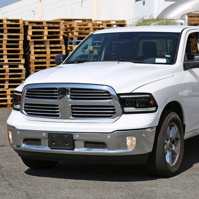 Spec-D 10-18 Ram 1500/2500/3500 Headlights Switchback Sequential Smoked.
