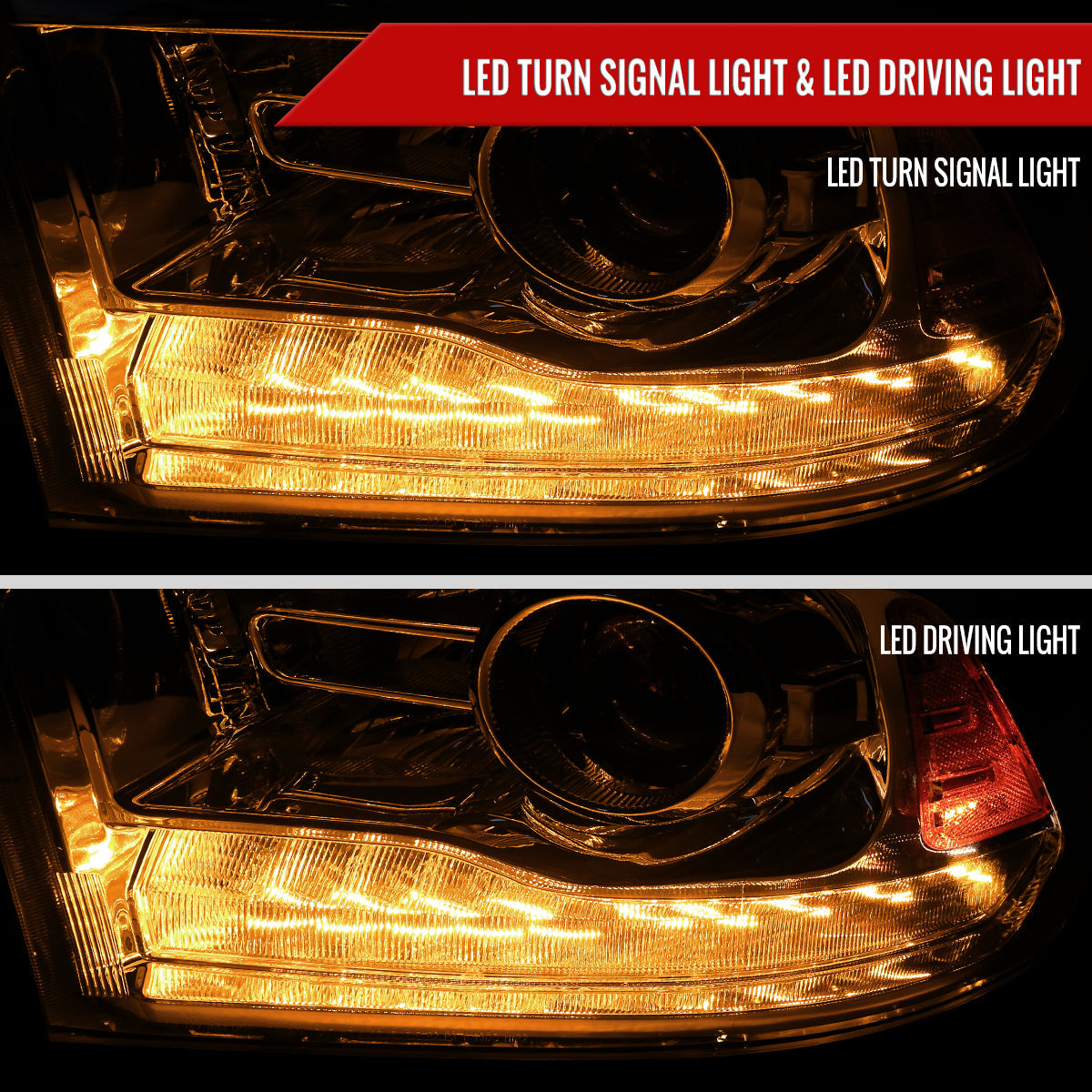 Spec-D 13-18 Ram 1500 2500 3500 Headlights LED Bar Chrome