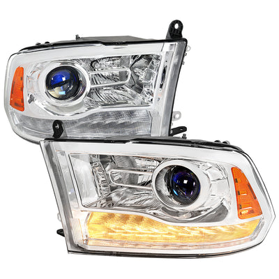 Spec-D 13-18 Ram 1500 2500 3500 Headlights LED Bar Chrome