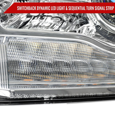 Spec-D 13-18 Ram 1500 2500 3500 SEQ Bar Projector Headlights Chrome