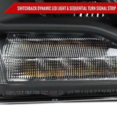 Spec-D 13-18 Ram 1500 2500 3500 SEQ Bar Projector Headlights Black