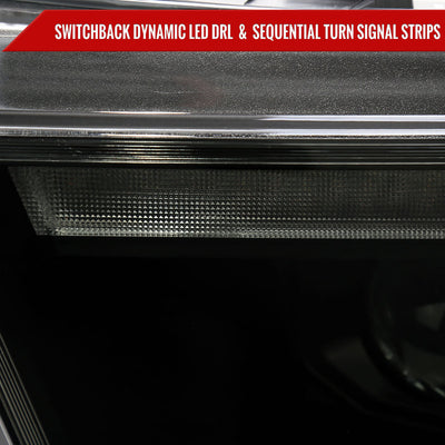 Spec-D 19-24 Ram 1500 SEQ LED Projector Headlights Black Smoked Lens