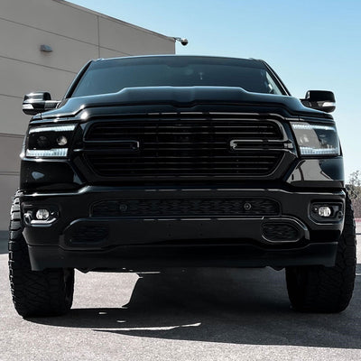 Spec-D 19-24 Ram 1500 SEQ LED Projector Headlights Black Smoked Lens