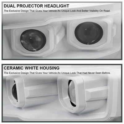Spec-D 19-24 Ram 1500 SEQ LED Projector Headlights White Housing/Clear