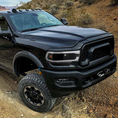 Spec-D 19-24 Ram 2500-5500 Headlights LED Tube Projector Matte Black