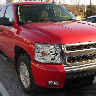 Spec-D 07-10 Chevy Silverado Halo Projector Headlgihts Chrome