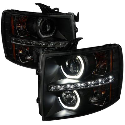 Spec-D 07-13 Chevy Silverado Headlights Smoked Black