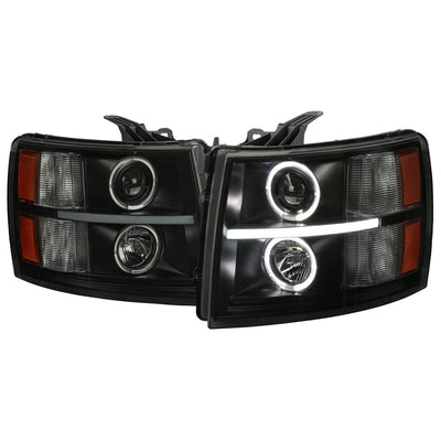 Spec-D 07-13 Silverado Headlights Dual Halo Projector Smoked