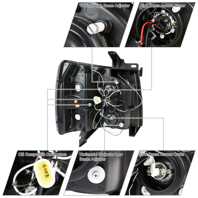 Spec-D 07-10 Chevy Silverado Halo Projector Headlgihts Chrome