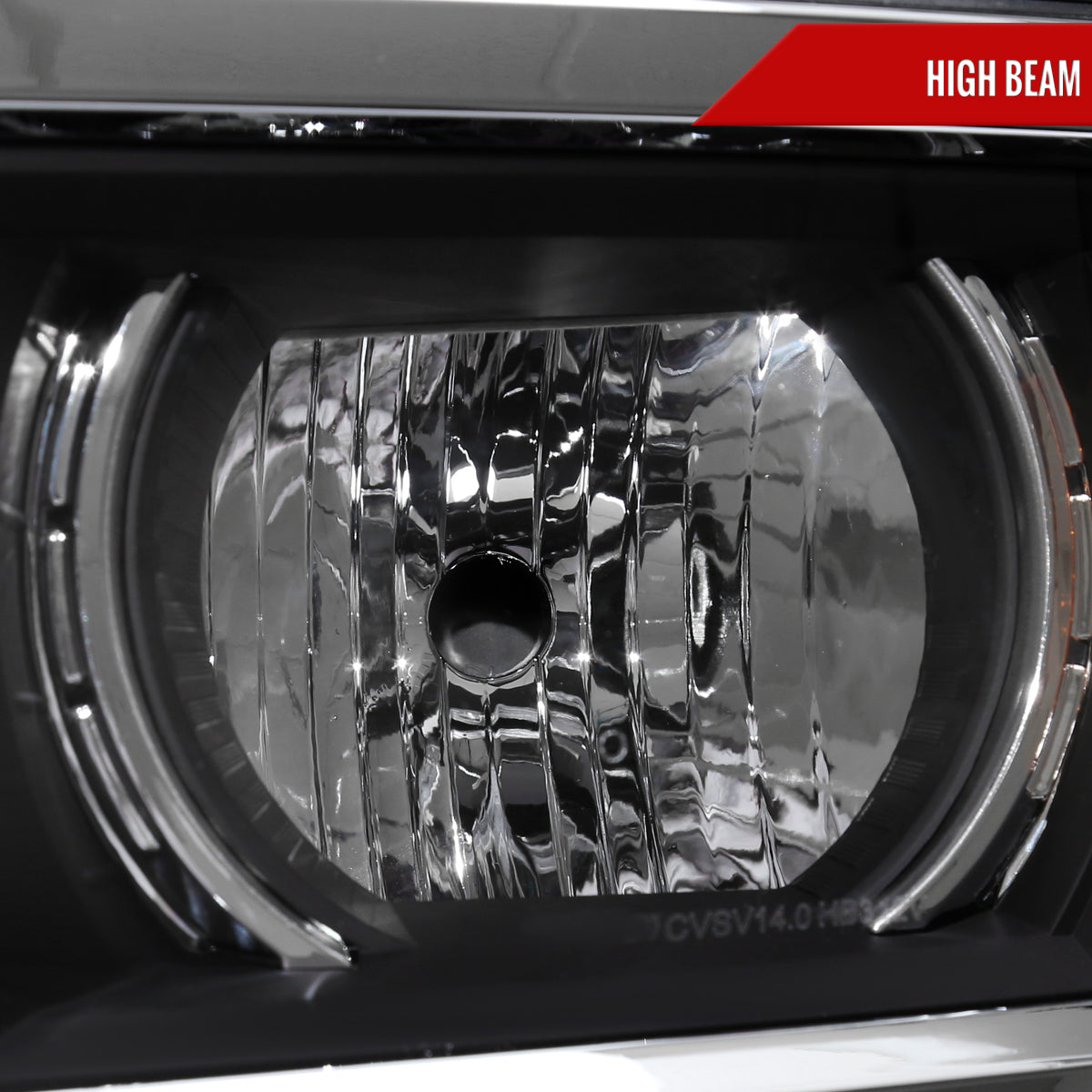 Spec-D 14-17 Silverado 1500 Headlights Matte Black/Chrome Trim