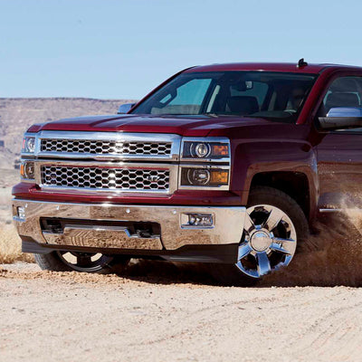 Spec-D 14-17 Silverado 1500 Headlights Matte Black/Chrome Trim