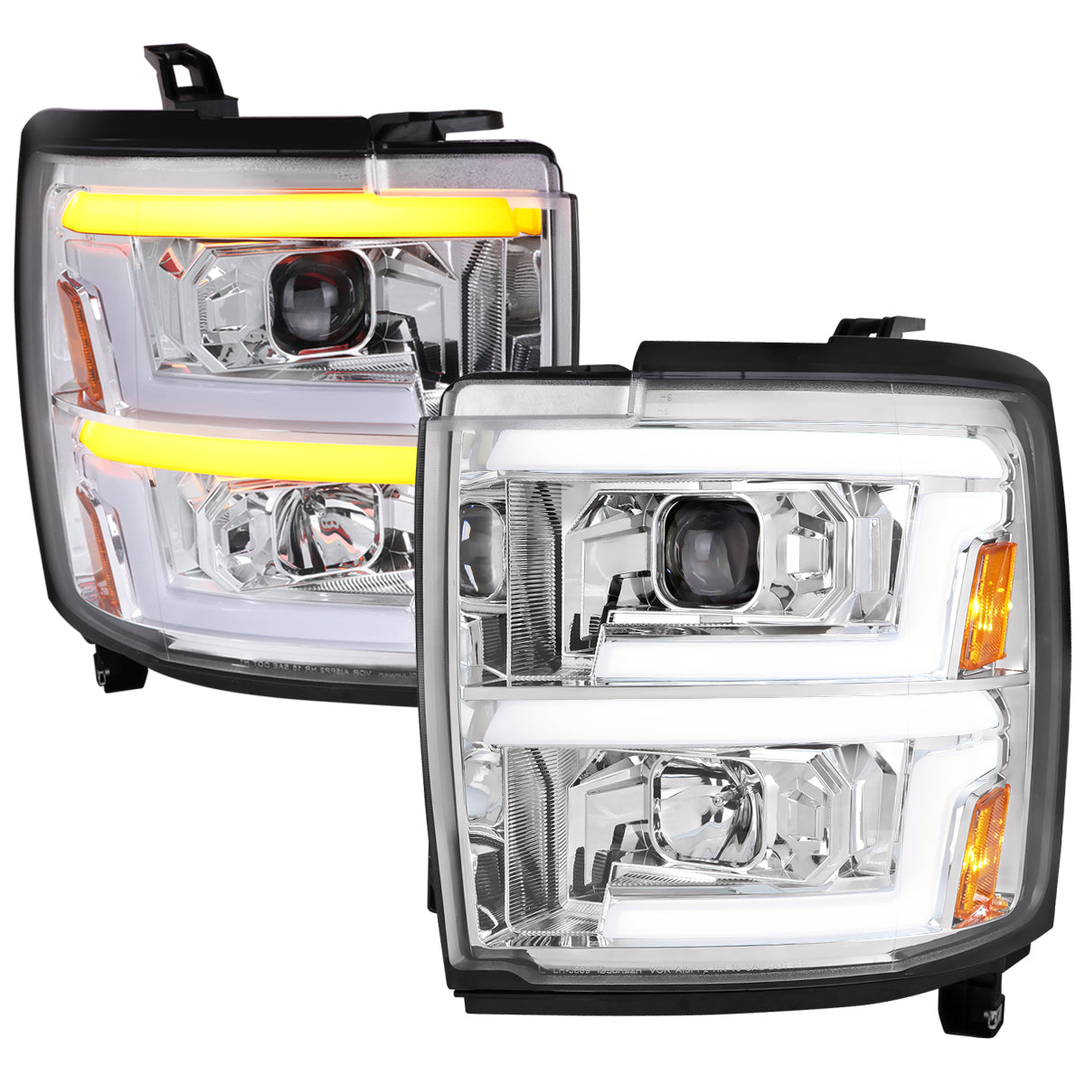Spec-D 15-19 Silverado 2500HD/3500HD Headlights Switchback SEQ Chrome