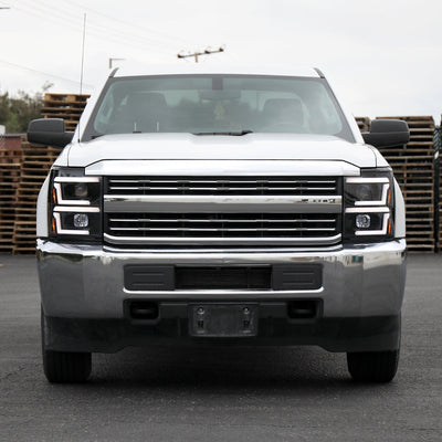 Spec-D 15-19 Chevy Silverado 2500HD/3500HD SEQ Pro Headlights GL Black