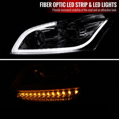 Spec-D 10-11 Kia Soul LED Bar Projector Headlights Chrome