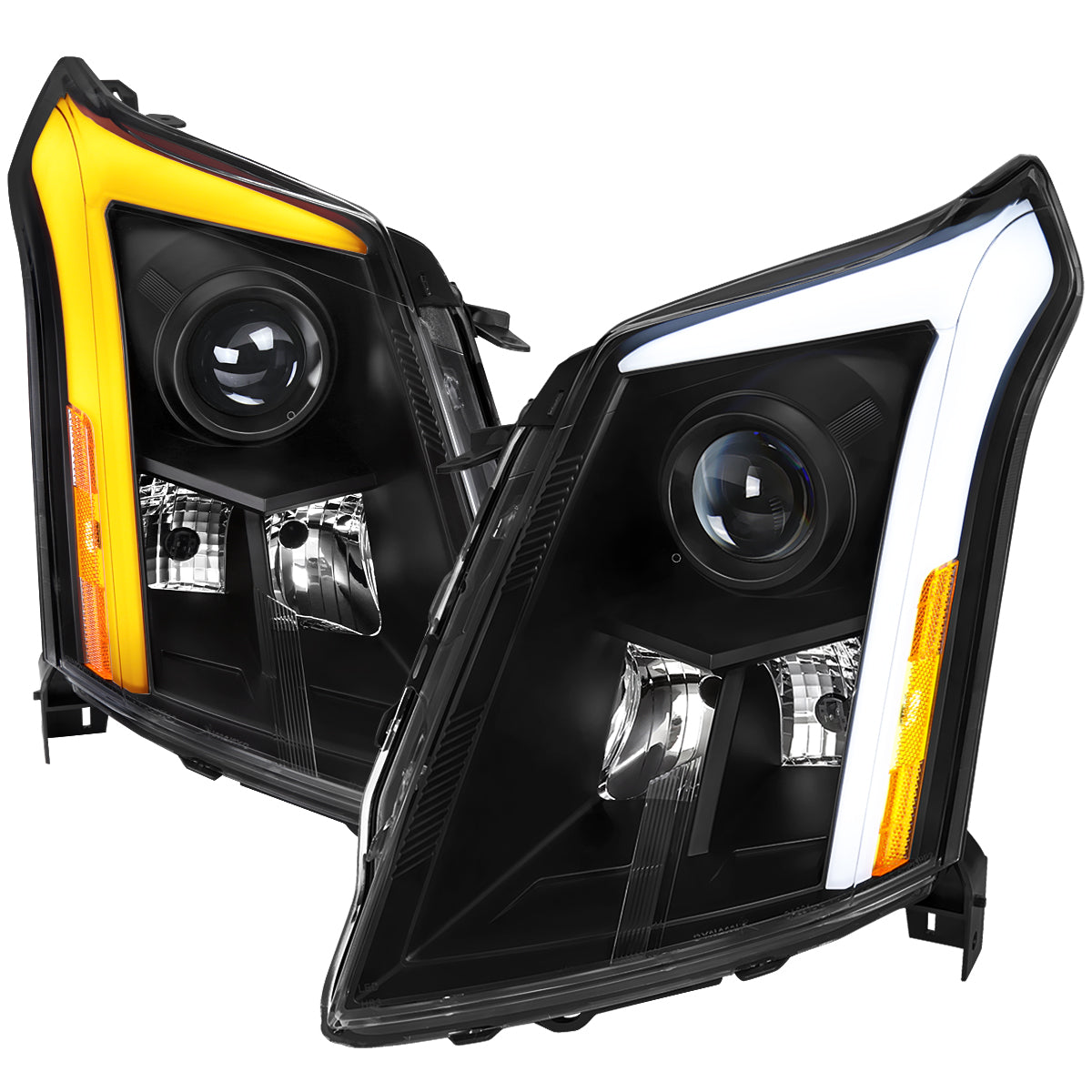 Spec-D 10-16 Cadillac SRX Projector Headlights Sequential Black