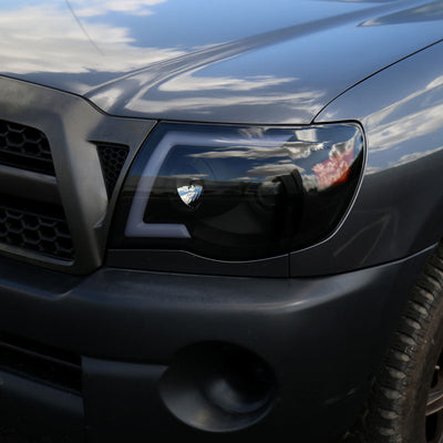 Spec-D 05-11 Tacoma LED Bar Projector Headlights SEQ Lights Blk Smoked