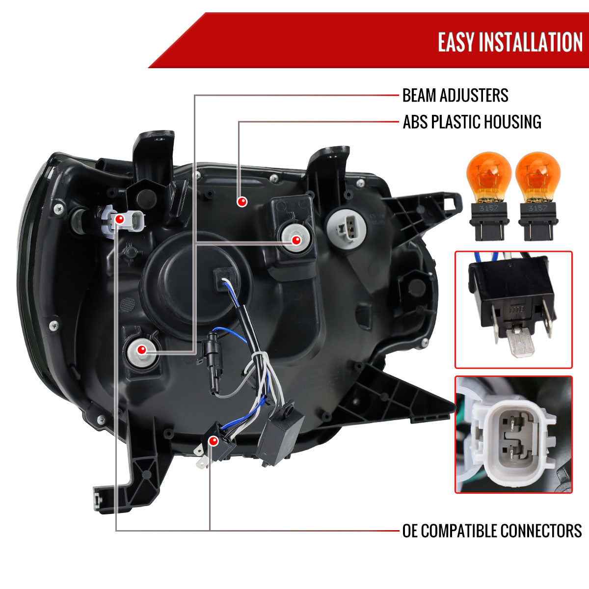 Spec-D 12-15 Tacoma Projector Headlights Parking Light Chrome/Smoked