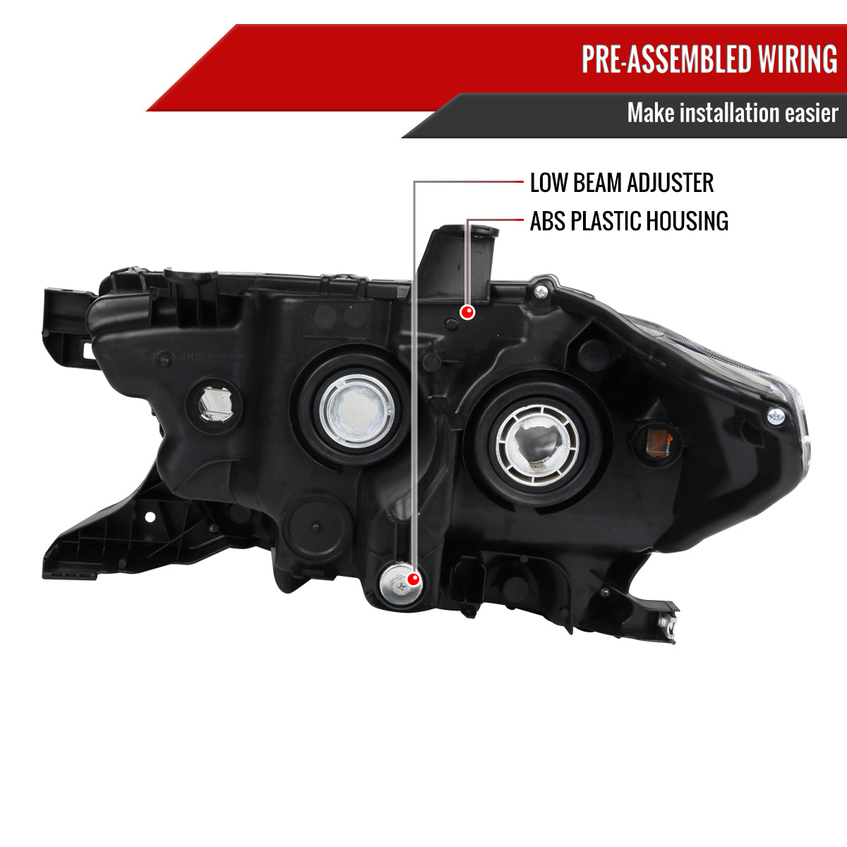 Spec-D 16-23 Toyota Tacoma Passenger Replacement Projector Headlight