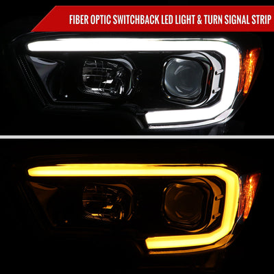 Spec-D 16-23 Tacoma Switchback LED Projector Headlights GL Black