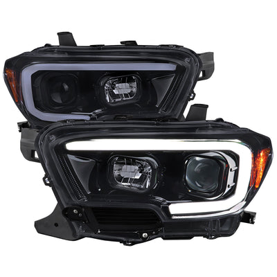 Spec-D 16-23 Toyota Tacoma Projector Headlights Glossy Black.