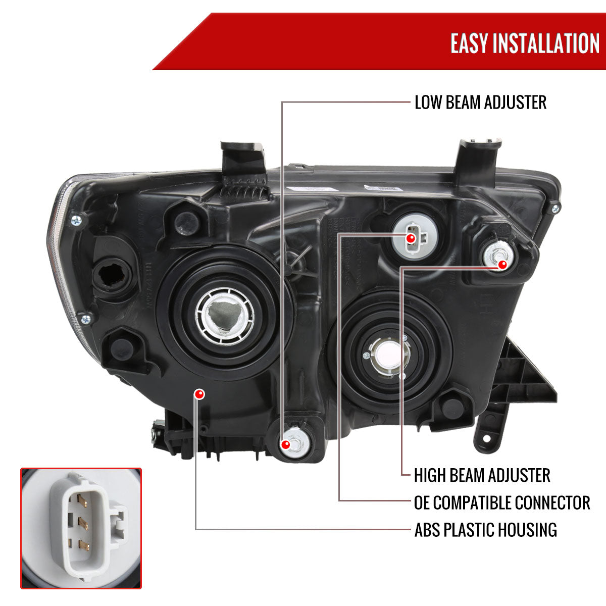 Spec-D 07-13 Tundra/08-17 Sequoia Headlights Retro Style Tube