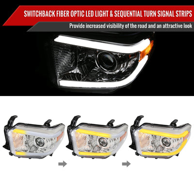 Spec-D 14-21 Tundra Switchback SEQ LED Projector Headlights Chrome