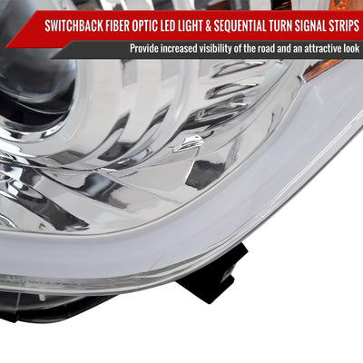 Spec-D 14-21 Tundra Switchback SEQ LED Projector Headlights Chrome