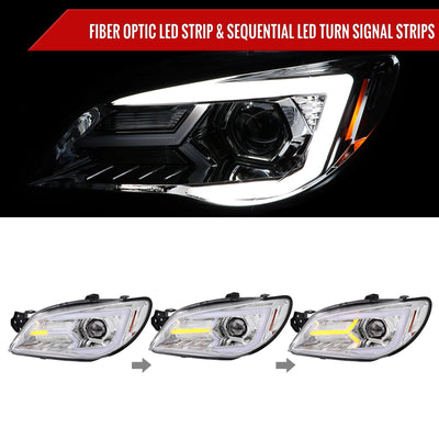 Spec-D 06-07 Impreza WRX STI Headlights Sequential Signals Chrome