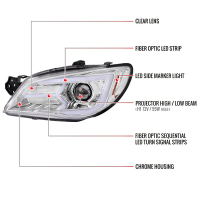 Spec-D 06-07 Impreza WRX STI Headlights Sequential Signals Chrome