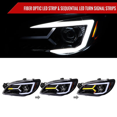 Spec-D 06-07 Subaru WRX STI Projector Headlights Jet Black.