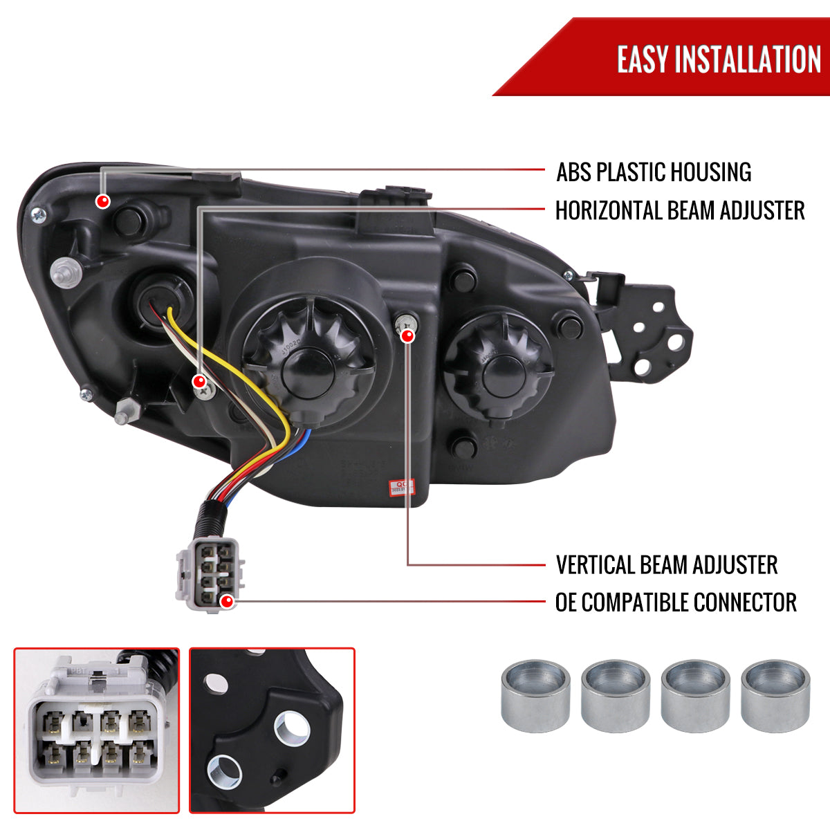 Spec-D 06-07 Impreza WRX STI Sequetial Headlights Black