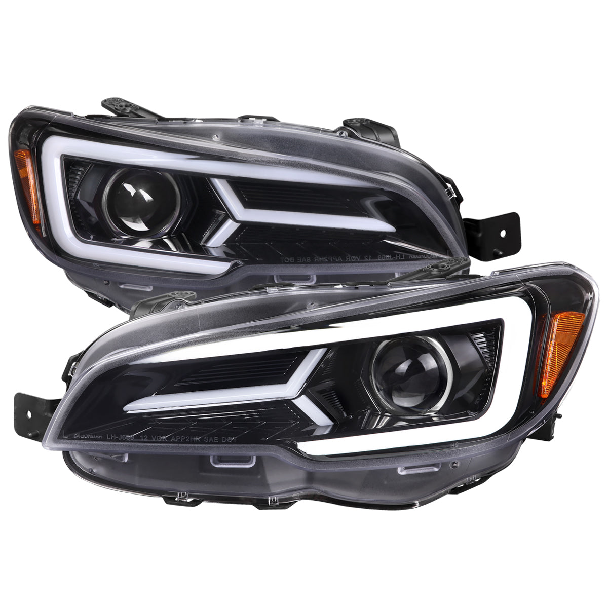 Spec-D 15-21 Subaru Impreza WRX/STI LED Bar SEQ GL Headlights Black