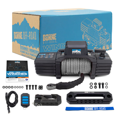 Borne Off-Road 10K Winch - Grey Synthetic Rope BNWN-10-SGR
