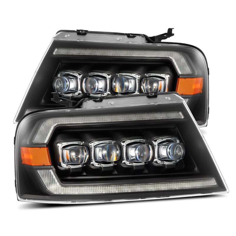 AlphaRex 04-08 Ford F150 / 06-08 Lincoln Mark LT NOVA-Series LED Projector Headlights Black