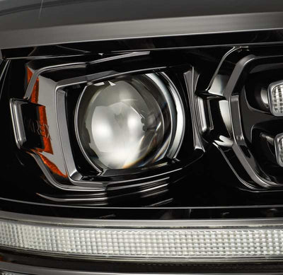 AlphaRex 09-18 Dodge Ram 2500HD LUXX LED Proj Headlights Plank Style Black w/Seq Signal/Smoked DRL 880520 *Discontinued
