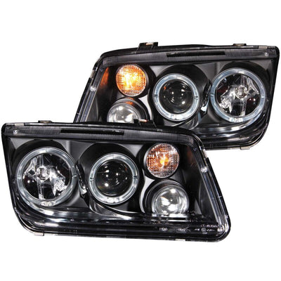 Anzo  USA Voklswagen Jetta MK4 Projector Headlights W/ Halo Black