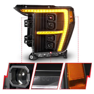 ANZO 21-23 Ford F-150 (w/Factory Halogen) Z-Series Full LED Proj Headlights - Driver Side ONLY 111593X-L